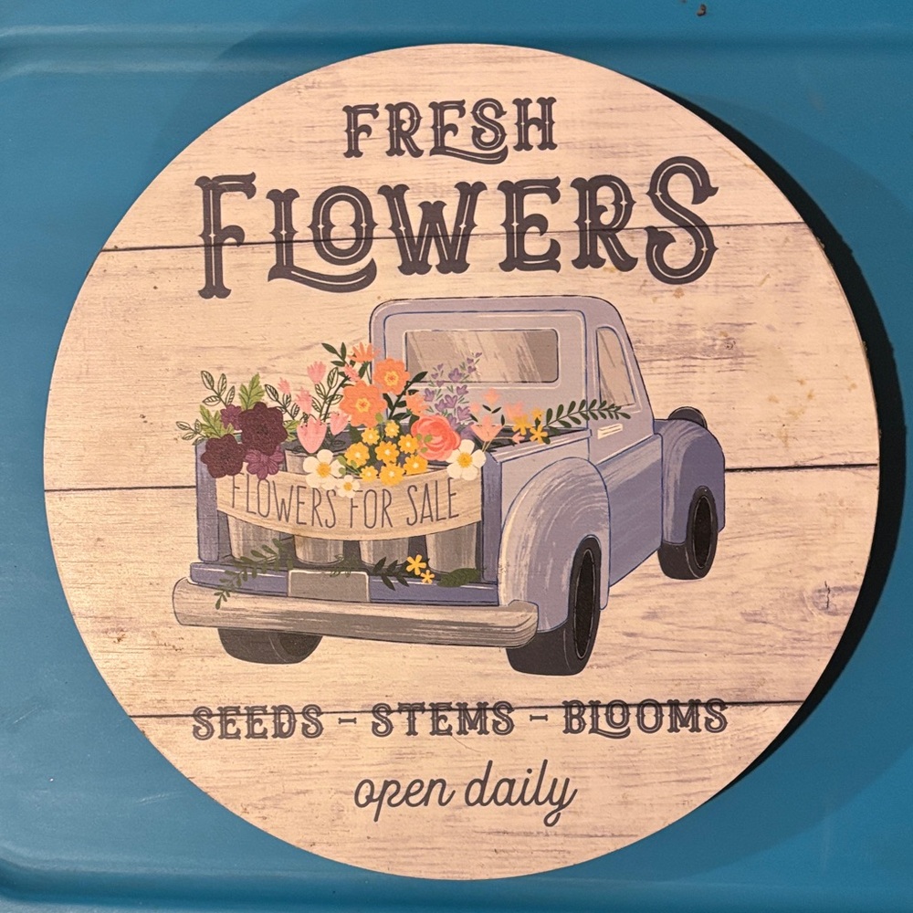 Rustic Fresh Flowers Lazy Susan